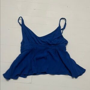 O'Neill Blue Asymmetrical Ruched Crop Camisole